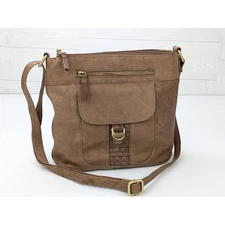 Great American Leatherworks Cute Brown Woven Crossbody Bag Genuine Leather Boho