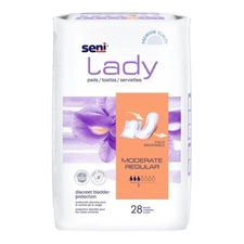 Seni Lady Moderate Female Incontinent Pad Regular Length 10" L S-3P28-PS1 28 Ct