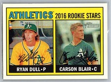 Stars Ryan Dull / Carson Blair 2016 Topps Heritage Oakland Athletics 172 RC