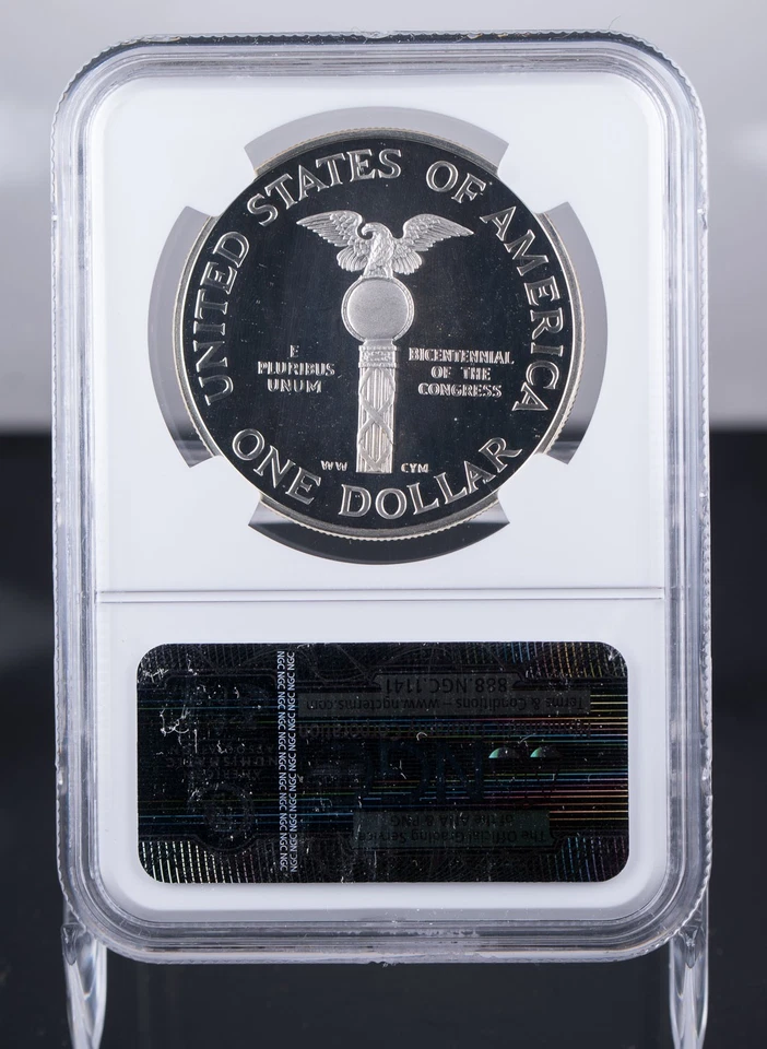 Certified 1989-S Silver $1 NGC PF69 Ultra Cameo Congress - Image 3 of 4