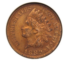 1889 Indian Head Cent 1c ANACS MS63 RB #530 Red Brown BU *SOAPBOX* ECC&C, Inc.