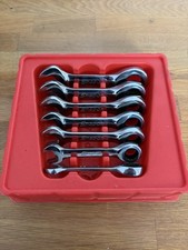 SNAP ON TOOLS OXIR707 7pc SAE 0° Offset Short Ratcheting Combo Wrench Set Stubby