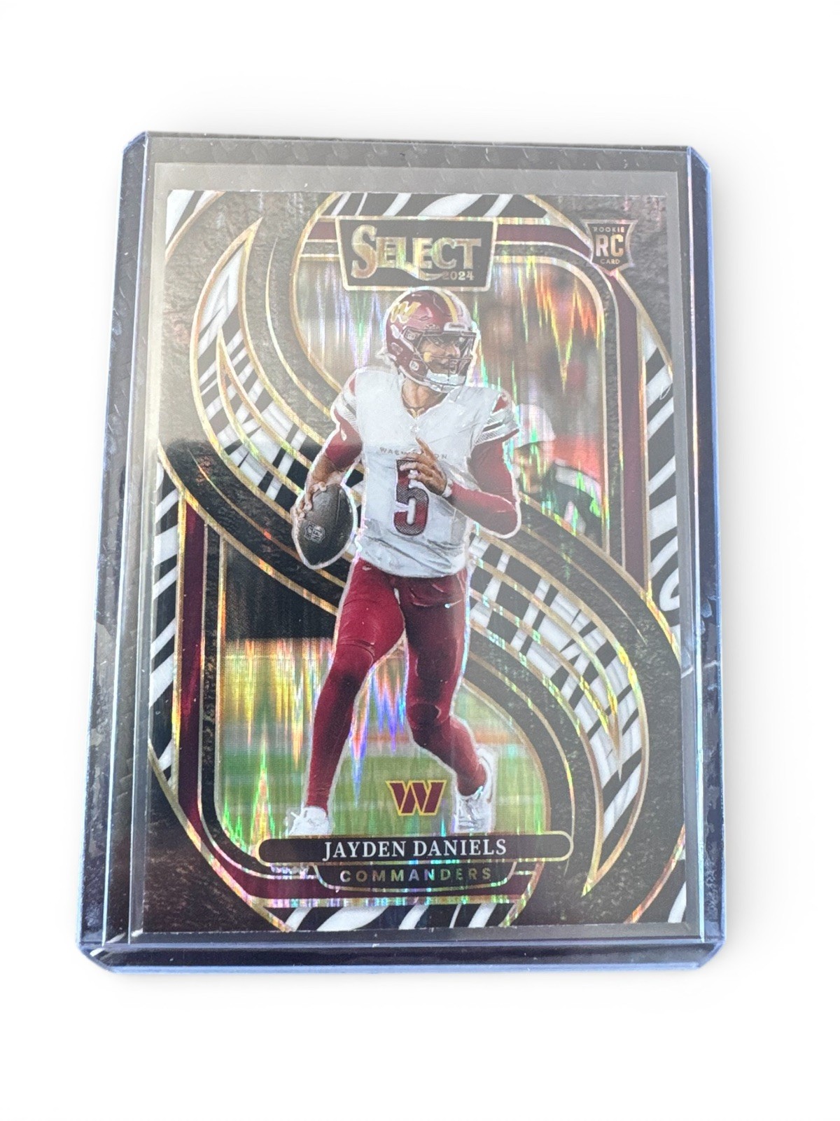 2024 Panini Select - Premier Level Jayden Daniels #112 Zebra Shock Prizm (RC)