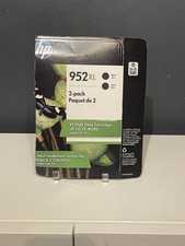 Genuine HP 952XL Black Ink Cartridges 2-Pack High Yield OEM NEW Damaged Box 