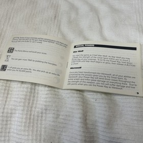 Werewolf The Last Warrior (Nintendo NES) Manual Only!