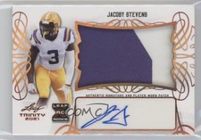 2021 Leaf Trinity Patch Auto JaCoby Stevens #PA-JS1 Patch Auto 0lt3