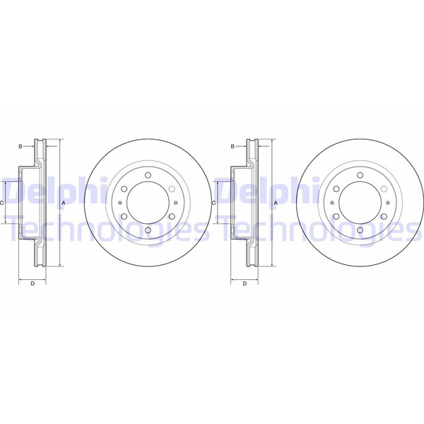2X Delphi Bremsscheiben 319Mm BelÜFtet Vorne Passend FÜR Toyota Fortuner Hilux-image
