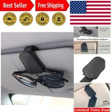 Magnetic Leather Sunglasses Holder for Car Visor - Stylish Secure Organizing