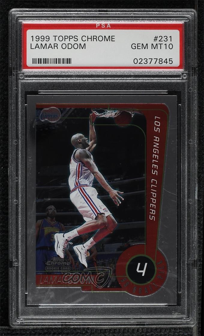 1999-00 Topps Chrome '99 Draft Pick Lamar Odom #231 PSA 10 GEM MT Rookie RC h8b