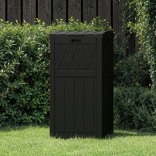33 Gallon Outdoor Trash Can, Layered Lid with Drip Tray, Waterproof Garbage Bin