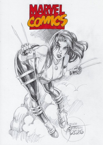 💥X-23 (09"x12") comic art by Bruce Artman - TramaStudio💥