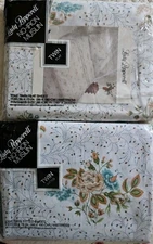 VTG NOS LADY PEPPERELL TWIN FITTED SHEET SET FLORAL FLOWERS TWO PIECE
