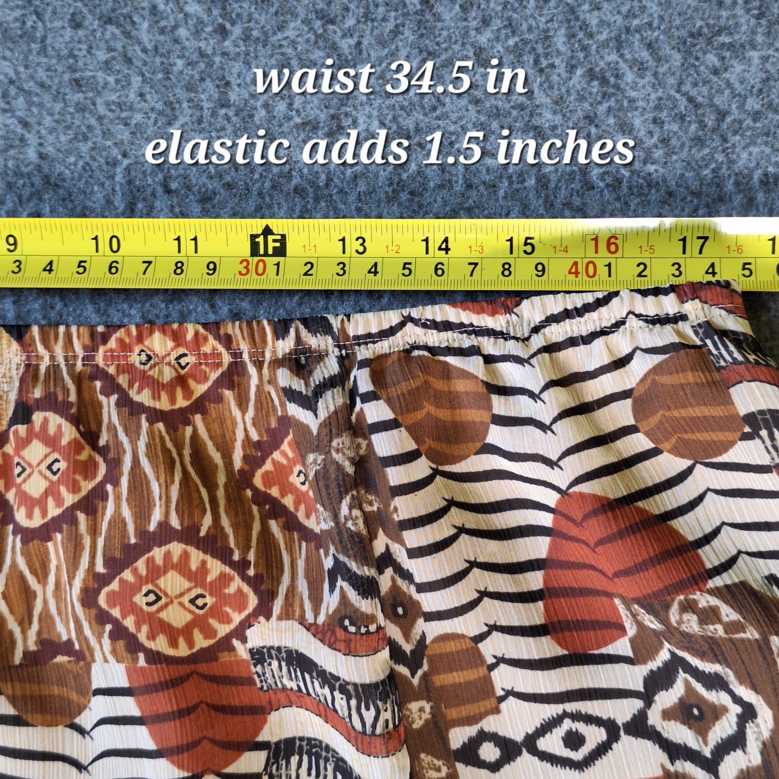 Ruby Road Elastic Waist Long Maxi Skirt Abstract Tribal Boho Earthtones Plus 16