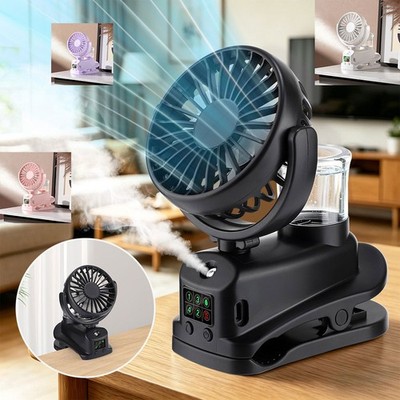 Mini Luftkühler Sprühfunktion Fan, Clip Ventilator Tischventilator persönlicher