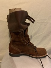 Vintage Leather American Buckle Combat Boots: Brown Army Style Size 9