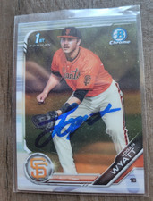 Logan Wyatt Signed 2019 Bowman Chrome Baseball Card #BDC-29 Giants
