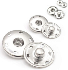 55 Sets Sew-On Snap Buttons Metal Snap Fastener Durable Press Studs Buttons for