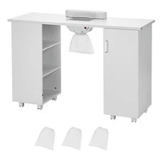 VEVOR Manicure Table Nail Table Station with Electric Dust Collector 3 Dust Bags