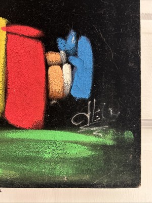 Vintage Snoopy Charlie Brown Love Signed Velvet Painting 60s 70s
