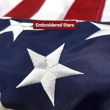 US American Flag Heavy Duty Luxury Embroidered Stars Sewn Stripes Grommets Nylon