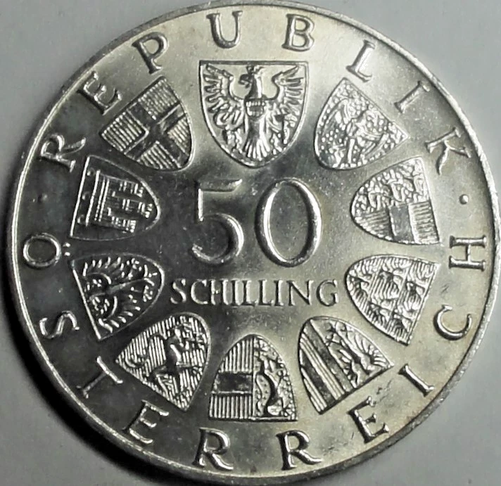 Österreich 50 Schilling  1974: SILBER 50 J Österreichischer Rundfunk vz-st xf+ K