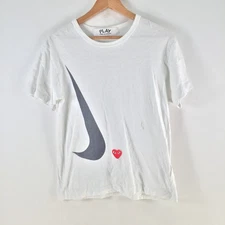 Comme des garcons play x Nike womens t shirt size M white short sleeve 123696