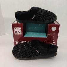 Muk Luks Women  s Clog Slippers Black Size Small 5-6