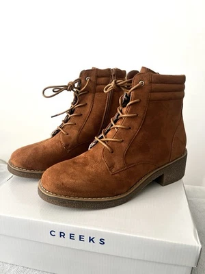 chaussure bottines marron en daim pour femme pointure 40 neuve - Photo 1/4