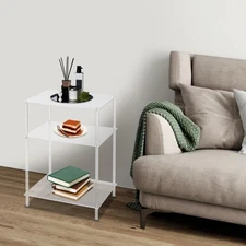 Clear Acrylic Side Table, 3 Tiers Small End Table living room Modern Nightstand