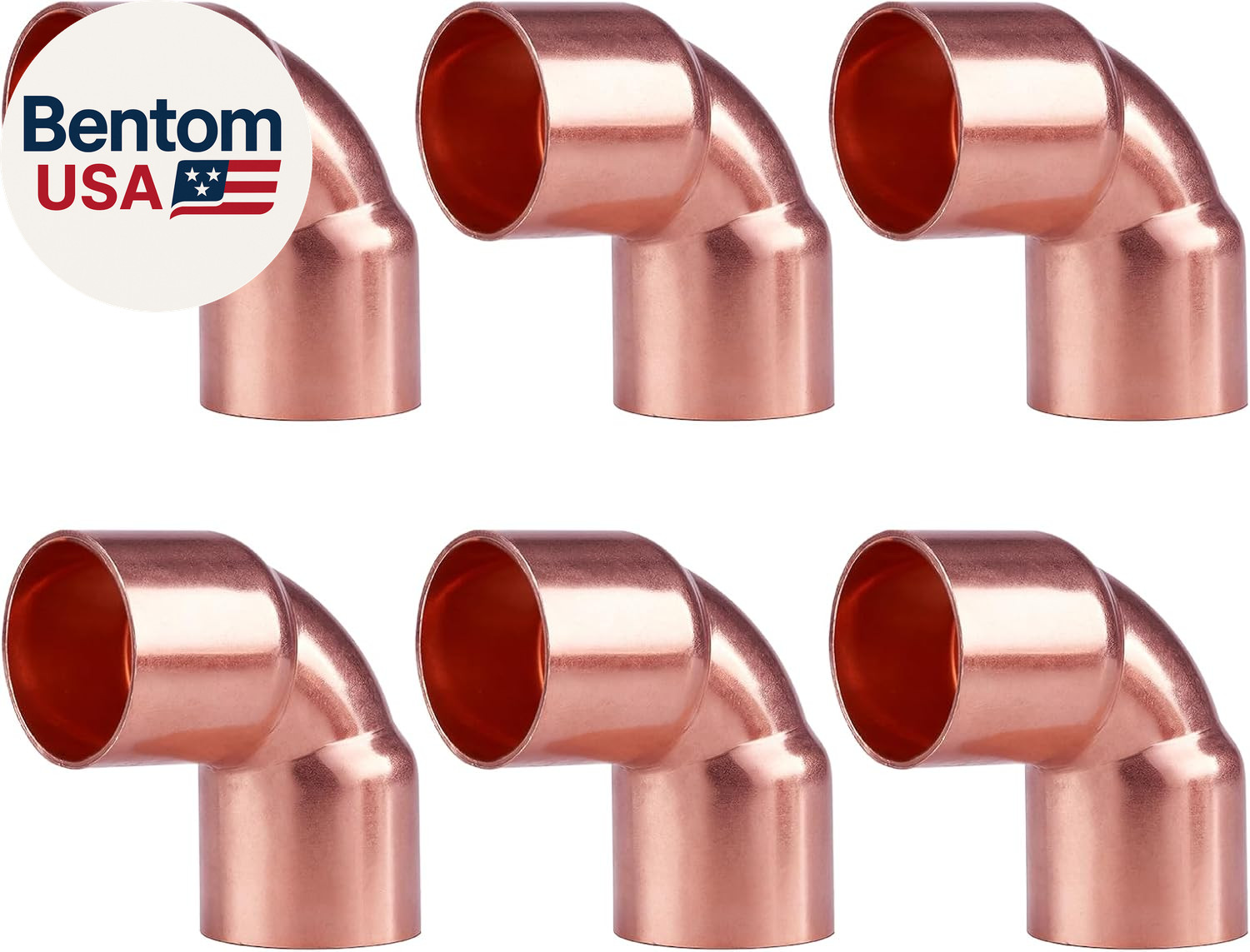 6-Pcs 1 Inch Plumbing Solder Short Radius Copper 90 Degree Elbow