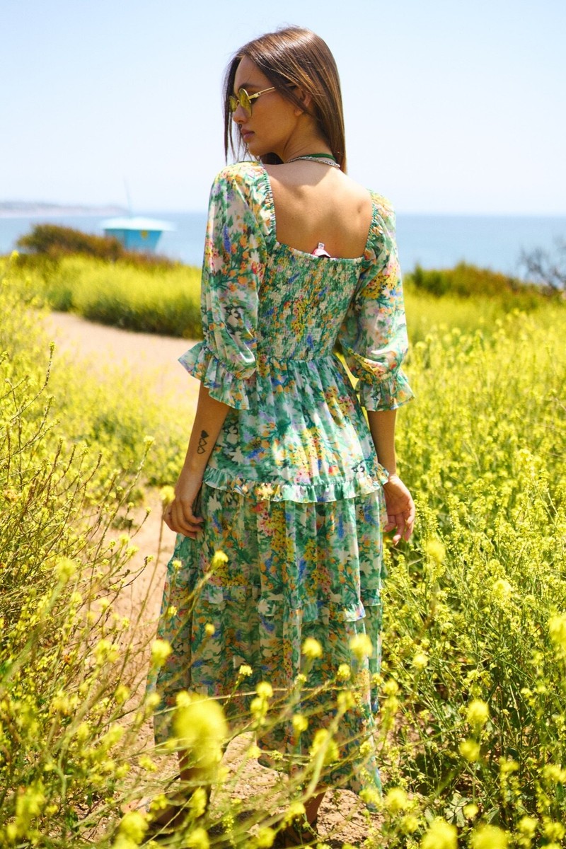 Davi & Dani Women's Floral Ruffle Tiered Summer Boho Midi Dress Size Small | eBay Davi & Dani Women's Floral Ruffle Tiered Summer Boho Midi Dress Size Small | eBay