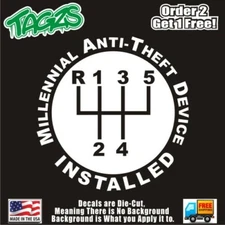 Millennial Anti-Theft Device Funny DieCut Vinyl Window Decal Sticker Car JDM