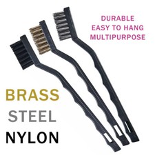 3x Small Wire Brush Set Stainless Steel Wire Brush DIY Paint Rust-Remover Tool