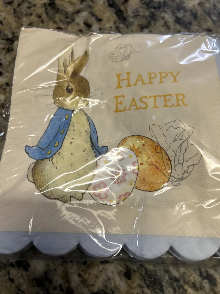 Lote Meri Meri Beatrix Potter Peter Rabbit 12 Platos de Papel 20 Servilletas Pascua Foto 2 de 4