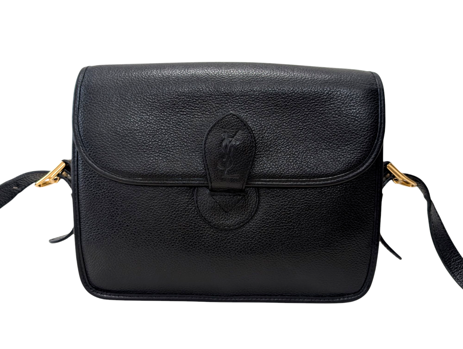 *Rara* Borsa a tracolla Yves Saint Laurent borsa pelle nera vintage YSL autentica