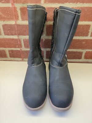 MUK LUKS Women's Stacy Mid Calf Boots Charcoal Size