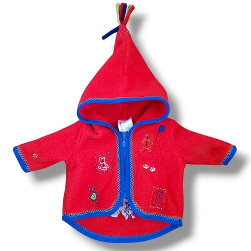 Cappotto giacca pile Hannah Andersson orso rosso ragazzo o ragazza taglia 50 0-3 mesi