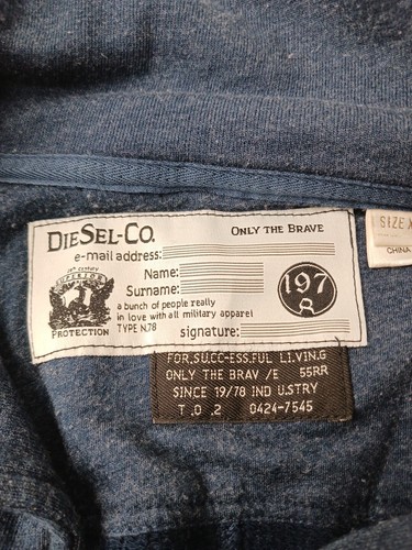 DieSel-Co. Only The Brave unisex 1987 size xl double breasted jacket dark blue - Picture 6 of 11