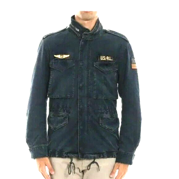 Polo Ralph Lauren Men's USA Flag Military Patch Denim Field