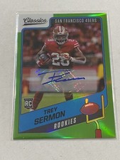 TREY SERMON 2021 Panini Classics Premium Green Auto /15 Rookie RC 49ers!