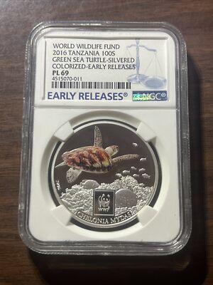 2016タンザニア 100シリング スマトラトラ NGC PF69 ER WWF Silver Plated 2016 Tanzania 100 Shillings WWF Emperor Penguin NGC
