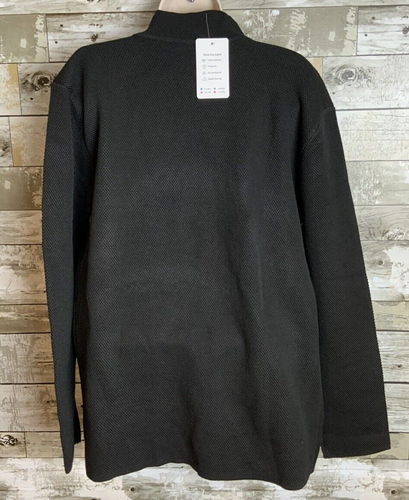Lu's Chic Womens Black Cardigan Sweater Heavy Thick Material Oversized - Picture 4 of 4