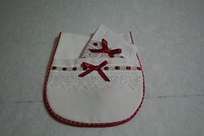 Burp Cloth and Bib for Girls Red and White Polka Dot Set