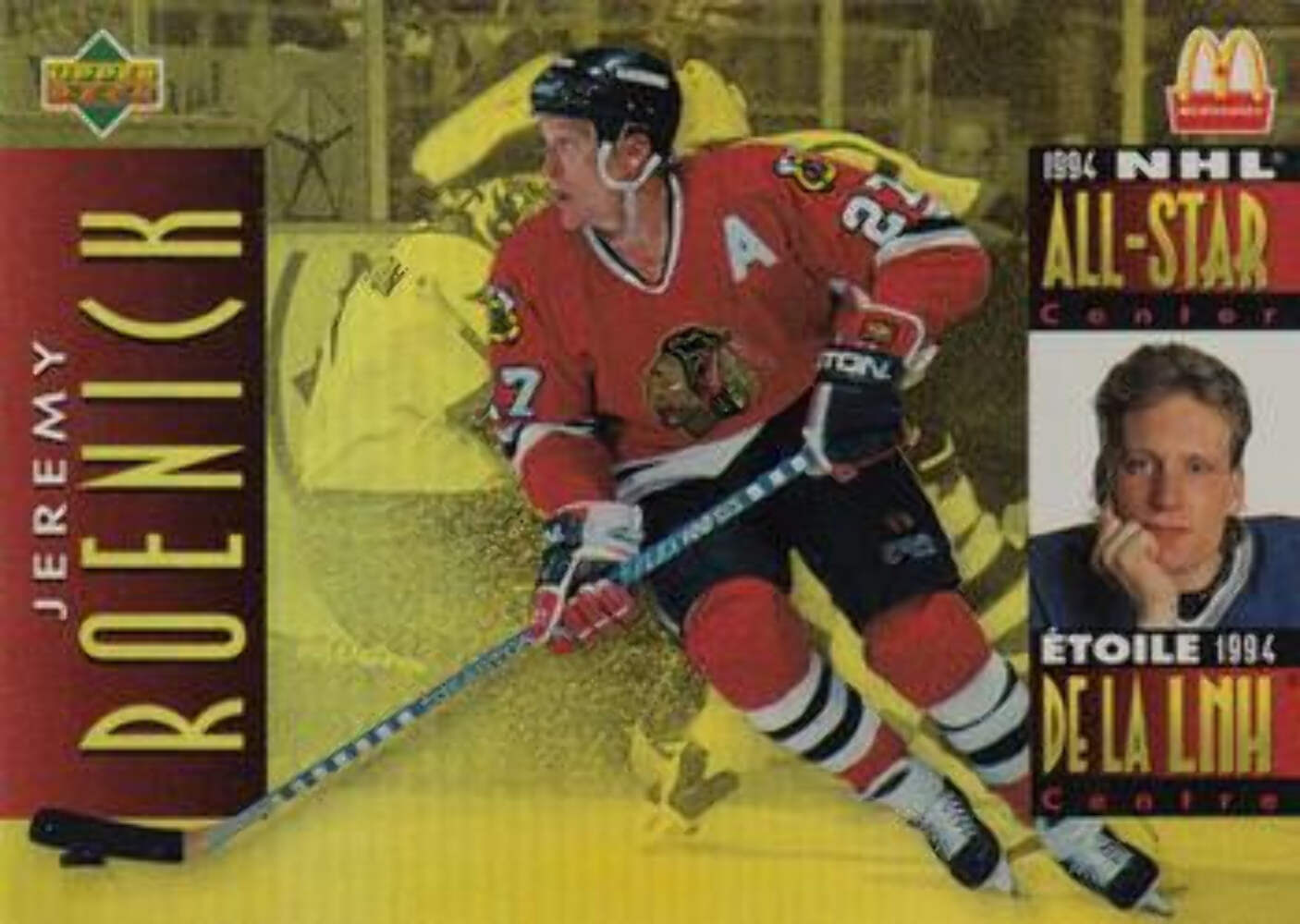 #McD-20 Jeremy Roenick - Chicago Blackhawks - 1994-95 Upper Deck McDonald's Hock