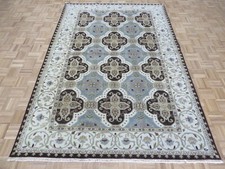 6'1 x 9 Hand Knotted Light Blue Khotan Oushak Oriental Rug G10935