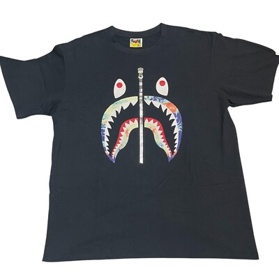 Vintage A Bathing Ape BAPE Shark Black T-Shirt Size 2XL | eBay