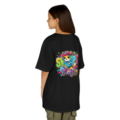 Kids Tee, Cool Skate Cat Shirt - Fun Gift for Boys and Girls, Playful Summer - Picture 17 of 51