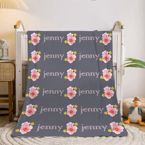 Customized Baby Blankets for Boys/Girls Name Personalized Newborn Baby Blankets - Afbeelding 24 van 27
