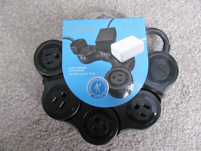 Quirky PPVJP-BK01 Pivot Power POP JUNIOR - Flexible 4 Outlet Power Strip Black