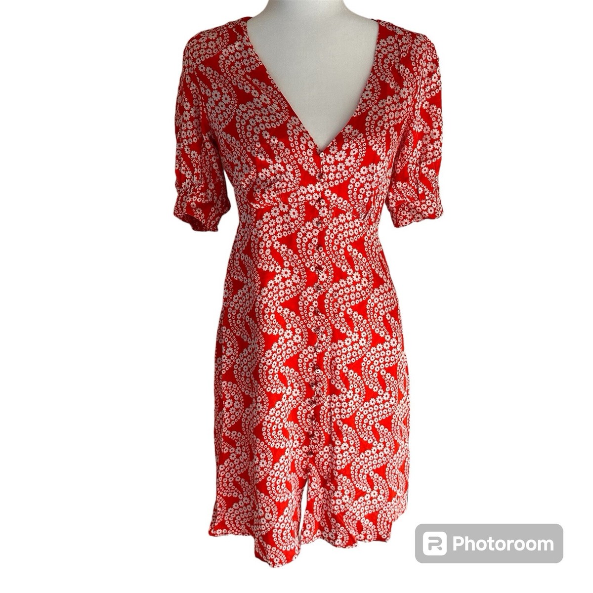 knee length dresses for ladies Sofia Trim Jersey Midi Dress-Firecracker Red, Ornate Geo main image 1